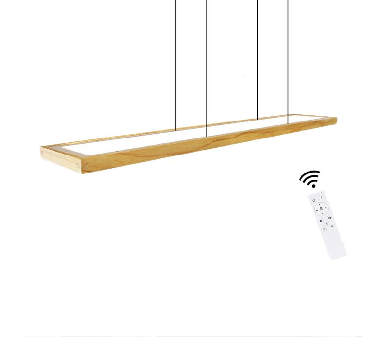 Suspension Salle à Manger Bois 38w Dimmable Avec Télécommande 100cm Suspension LED