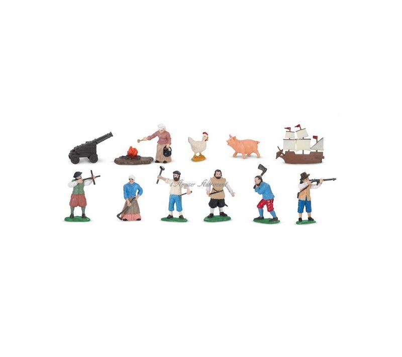 12 Figurines Colons D'amériques