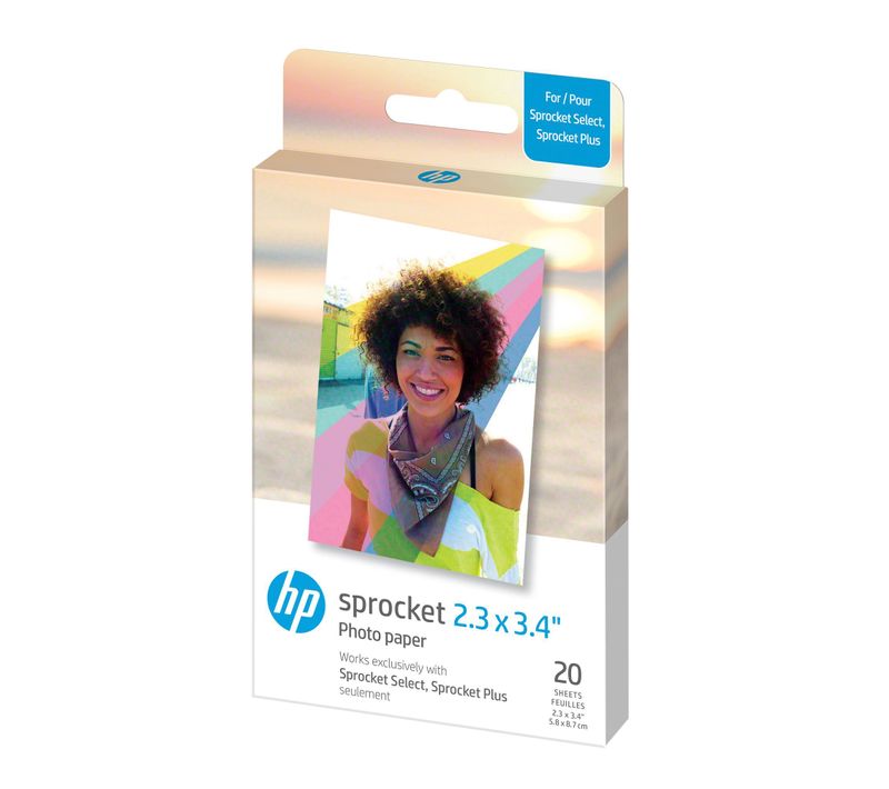 Papier Photo Hp Pour Sprocket Plus Et Eclipse 5,8 x 8,7cm 20 Feuilles