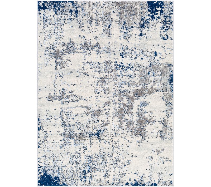 Tapis Abstrait Moderne Gris/blanc/bleu 200x275 Cm Sarah