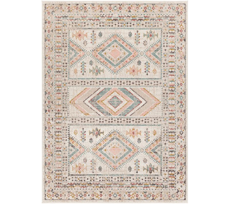 Tapis Scandinave Bohème Multicolore/rose 200x275 Cm Evelyn