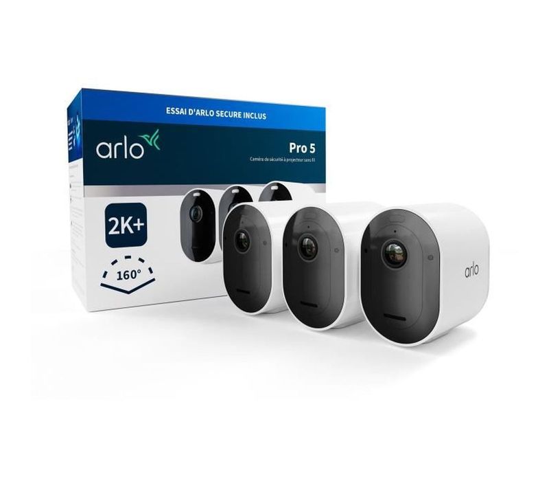 Pack De 3 Caméras De Sécurité Sans Fil 2k Avec Vision Nocturne Couleur
