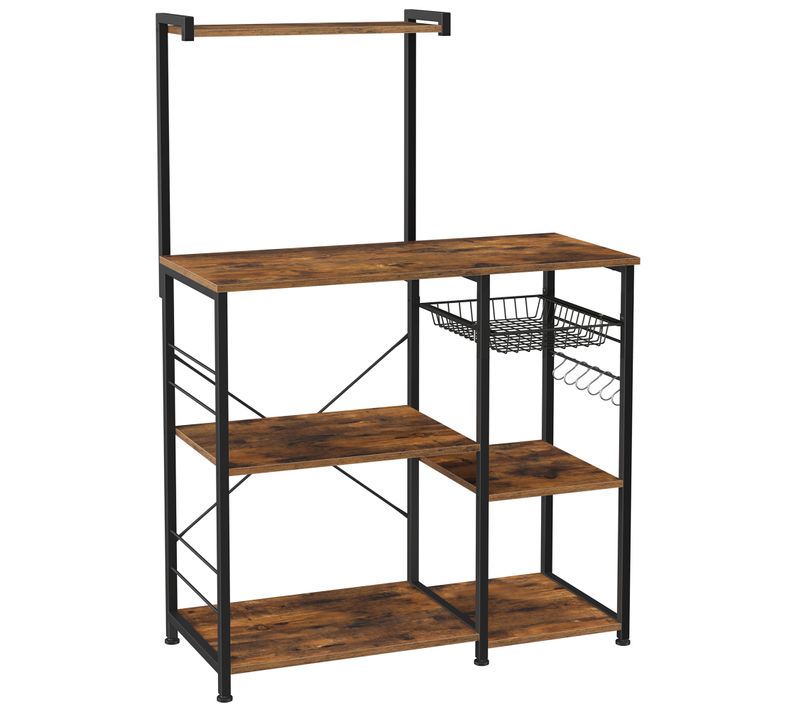 Desserte De Cuisine,support Pour Four à Micro-ondes,avec Panier En Fils,6 Crochets