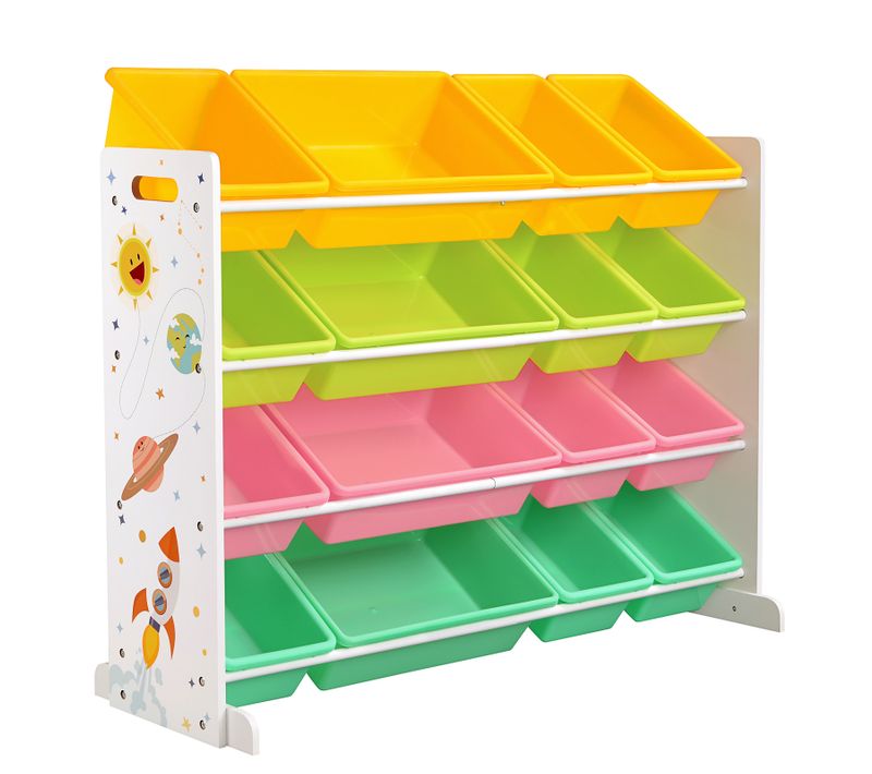 Étagère Pour Jouets, Avec 16 Coffres Amovibles En Plastique, Boîtes à Jouets