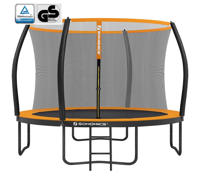 Trampoline 305 cm avec filet de sécurité noir et orange