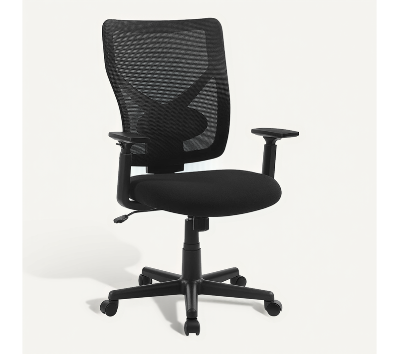 Chaise Bureau, Fauteuil De Bureau, Chaise Ergonomique, Avec Mécanisme Basculant, Noir