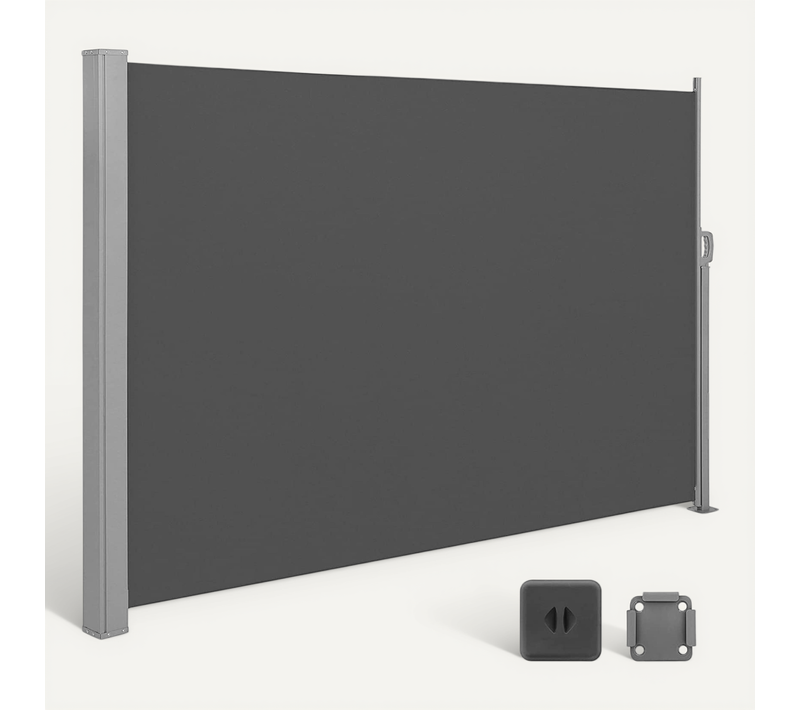 Store Latéral Pour Balcon Et Terrasse,pare-soleil, Protection Vie Privée, Gris Foncé