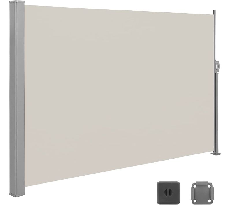 Store Latéral Pour Balcon Et Terrasse, 1.8 X 3.5 M, Pare-soleil, Brise-vue, Beige