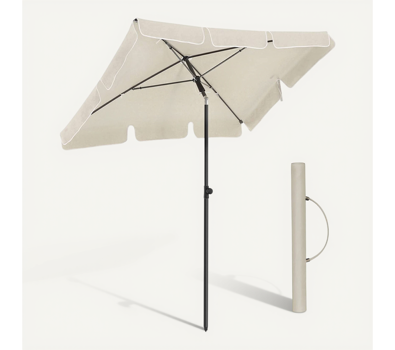 Parasol Rectangulaire 2 X 1,25 M, Protection Upf 50+, Ombrelle, Sac De Transport