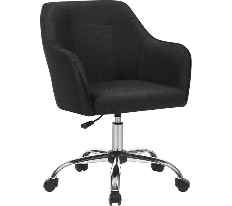 Fauteuil De Bureau, Chaise Pivotante Confortable, Réglable En Hauteur, Noir