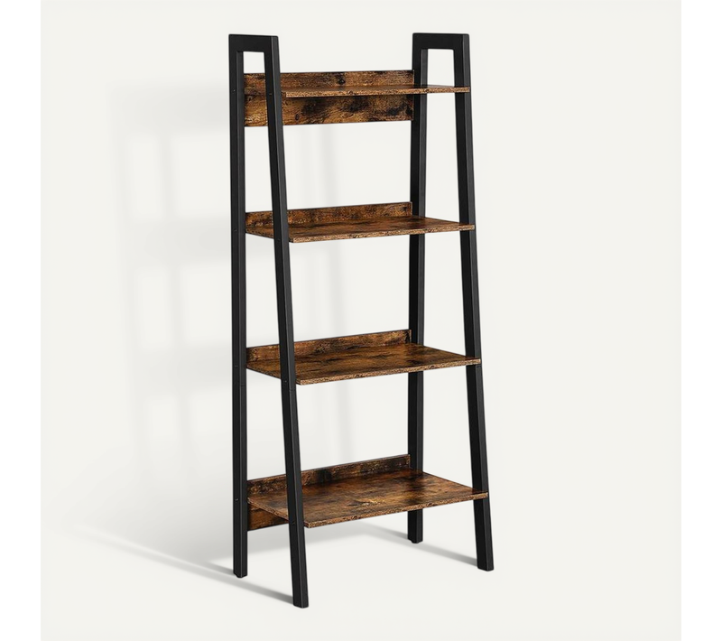 Étagère De Bureau À Domicile Tier - 56 X 34 X 137.5 Cm - Marron Rustique/noir
