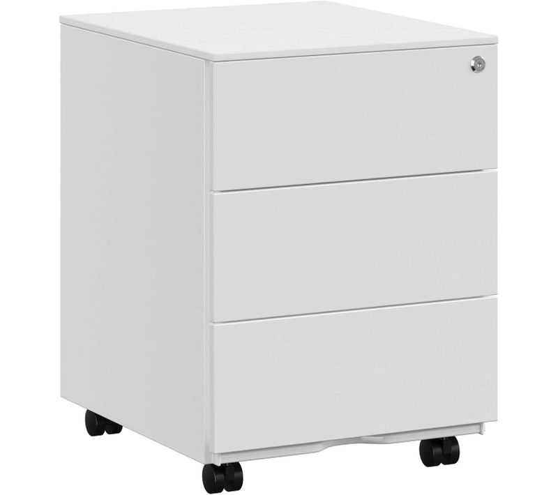 Caisson De Bureau Metal, Avec 3 Tiroirs, Rangement De Documents, Papeterie, Préassemblé, Pour Bureau