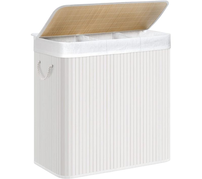 Panier à Linge à 3 Compartiments, Avec Couvercle Et Poignées, Corbeille à Linge 150l, Pliable