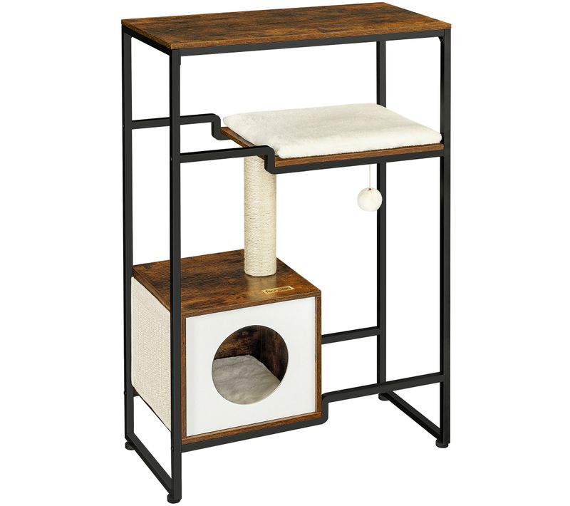 Arbre à Chat, Maison, Niche, Gain De Place, Marron Rustique