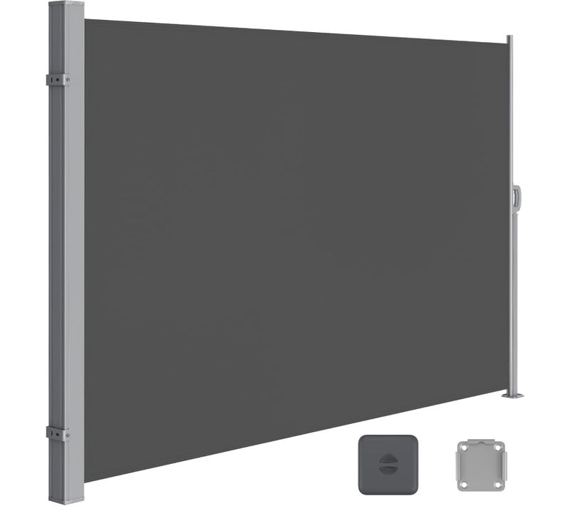 Store Latéral, Antirouille, Rétractable, 180 X 450 Cm, Brise-vue, Gris Anthracite