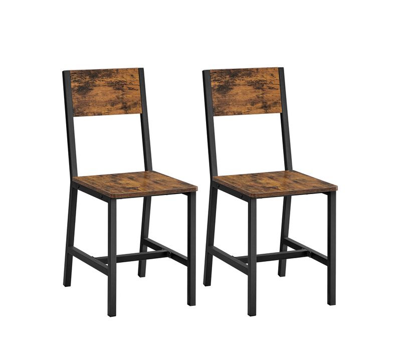 Chaise Salle à Manger Lot De 2, Cadre En Acier, Style Industriel, Pour Salle à Manger