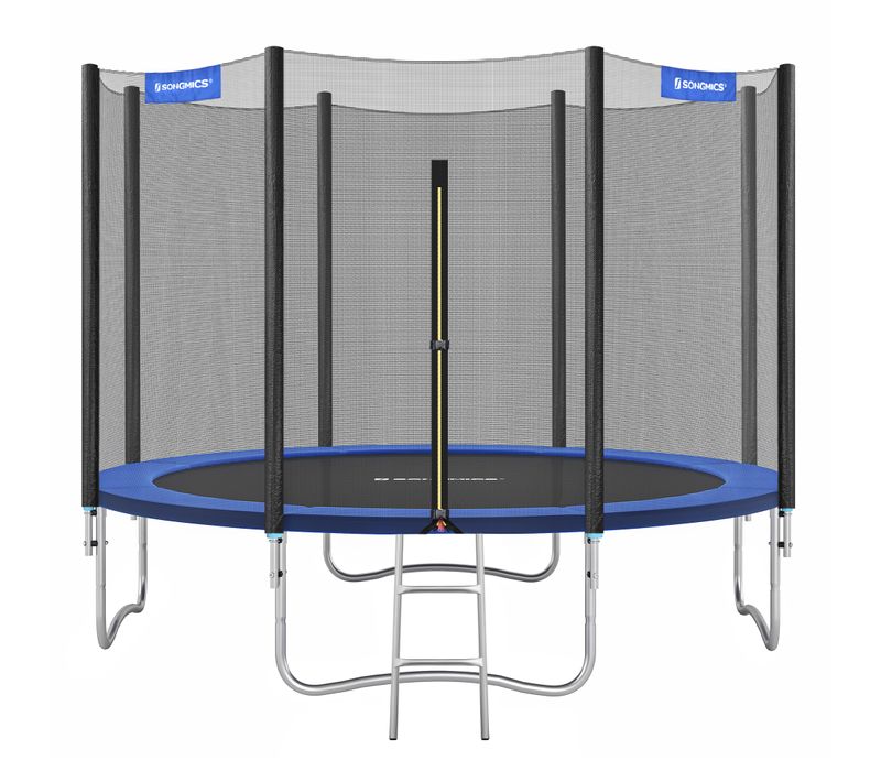 Trampoline Ø 366 Cm Pour Enfants, Filet De Protection, Coussins De Sécurité, Échelle, Bleu