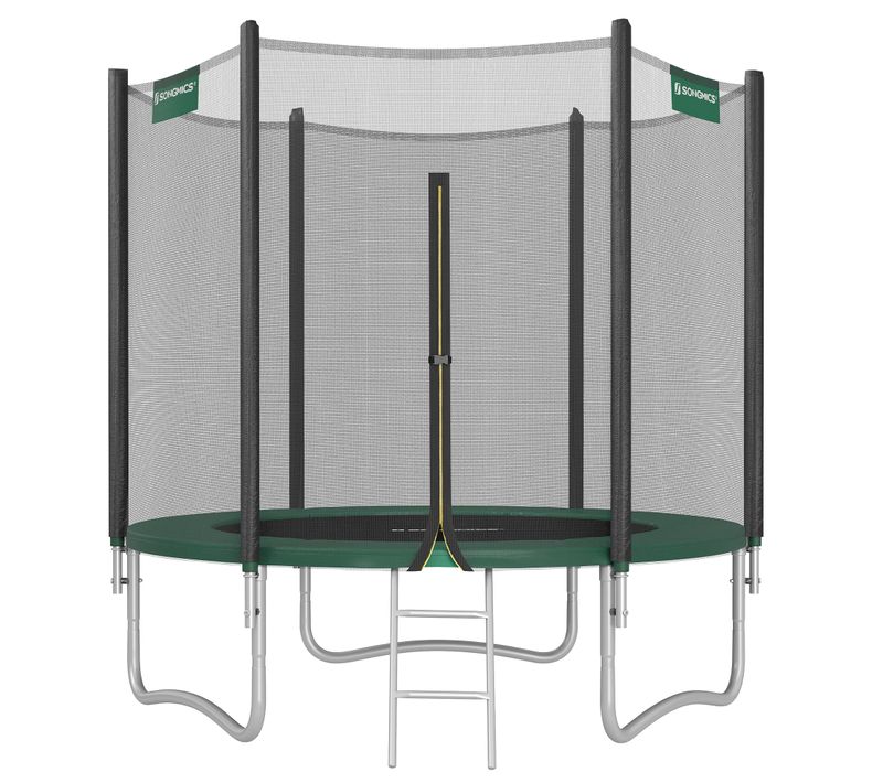Trampoline Ø 305 Cm Pour Enfants, Filet De Protection, Coussins De Sécurité, Échelle, Rose