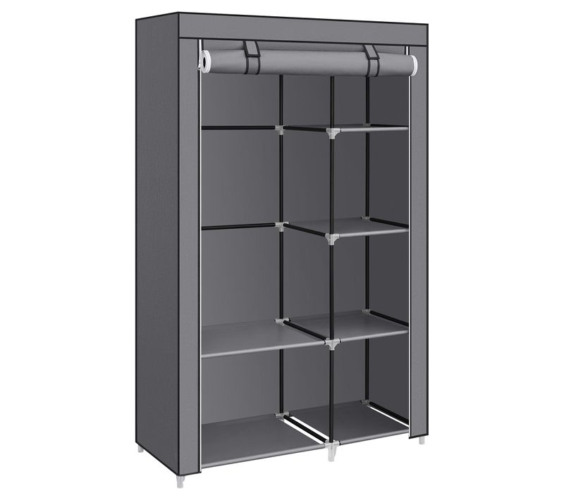 Armoire à Vêtements,6 Niveaux,  45 X 105 X 168 Cm, Pour Chambre, Couloir, Dressing, Gris