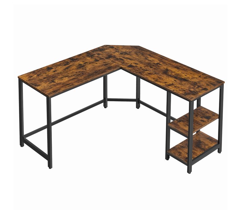 Bureau D'Angle Avec Étagères De Rangement