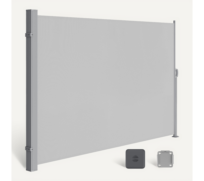 Paravent Extérieur, 200x400 Cm, Store Latéral Rétractable, Brise-vue, Protection Solaire, Brise-vent