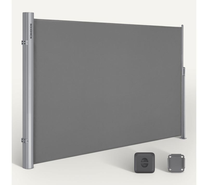 Store Latéral En Aluminium Extensible 160 X 400 Cm, Brise-vue, Protection Solaire, Occultant