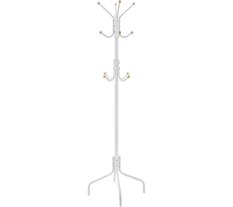 Porte-manteau Sur Pieds, Avec 12 Crochets, 4 Pieds, Blanc
