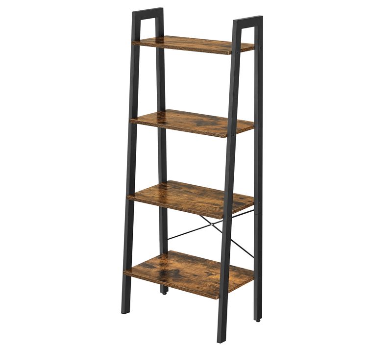 Bibliothèque à 4 Niveaux, Pour Salon,bureau,chambre, Balcon, 56 X 34 X 137,5 Cm