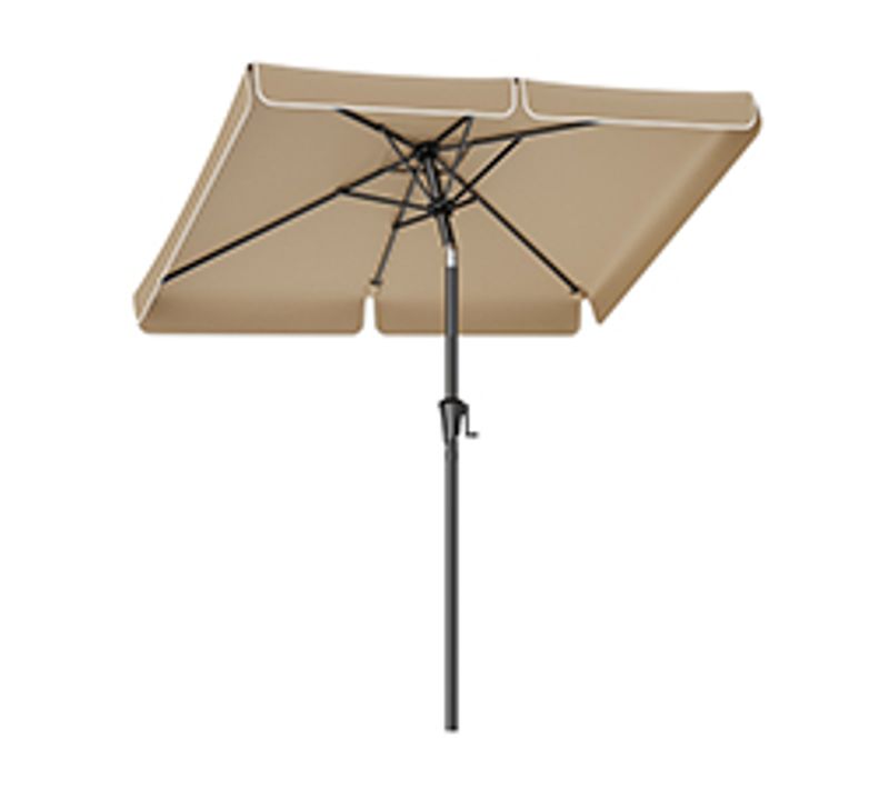 Parasol De Balcon 200 X 150 Cm, Ombrelle Rectangulaire, Protection Solaire Upf 50+, Taupe