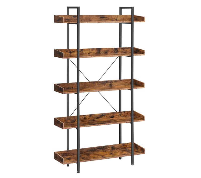 Étagère Rangement, Bibliothèque Style Industriel, 5 Niveaux, Grand, Montage Facile