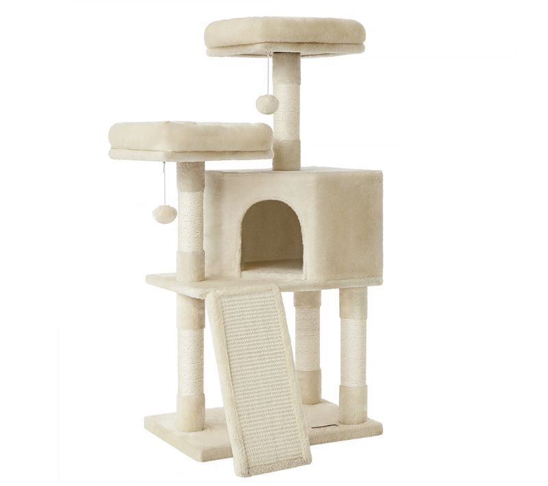 Arbre à Chat, Tour Poteaux à Gratter 115 Cm, Beige