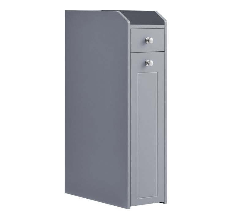 Petit Meuble De Salle De Bains, Placard étroit, Avec Tiroir, Commode Sur Pieds, Gris Tourterelle