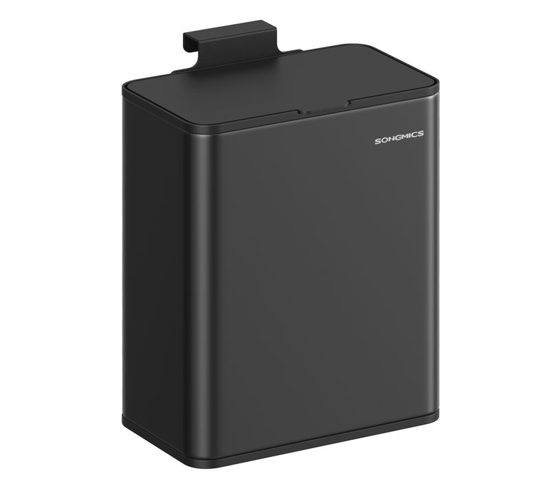 Poubelle De Cuisine Murale, Poubelle à Compost 8 L Avec Couvercle, Avec Crochets, Noir D'encre