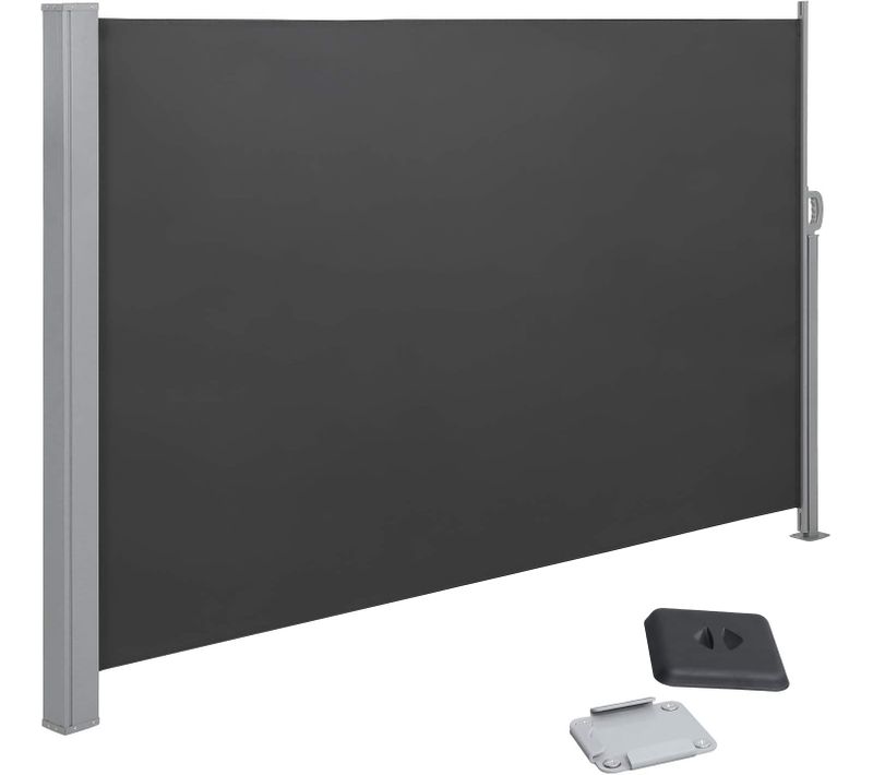 Store Latéral Pour Balcon Et Terrasse, Brise-vue 1.8 X 3 M, Gris Foncé Anthracite