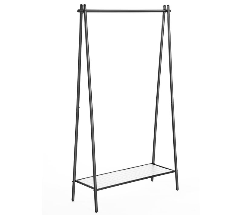 Portant à Vêtements, Avec Tringle, Style Sobre, 92,5 X 33,5 X 153 Cm, Noir Mat