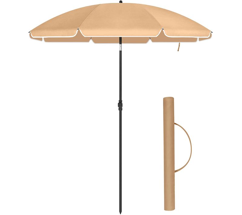 Parasol De Jardin D. 2 M, Ombrelle, Protection Upf 50+, Inclinable, Portable, Résistant Au Vent