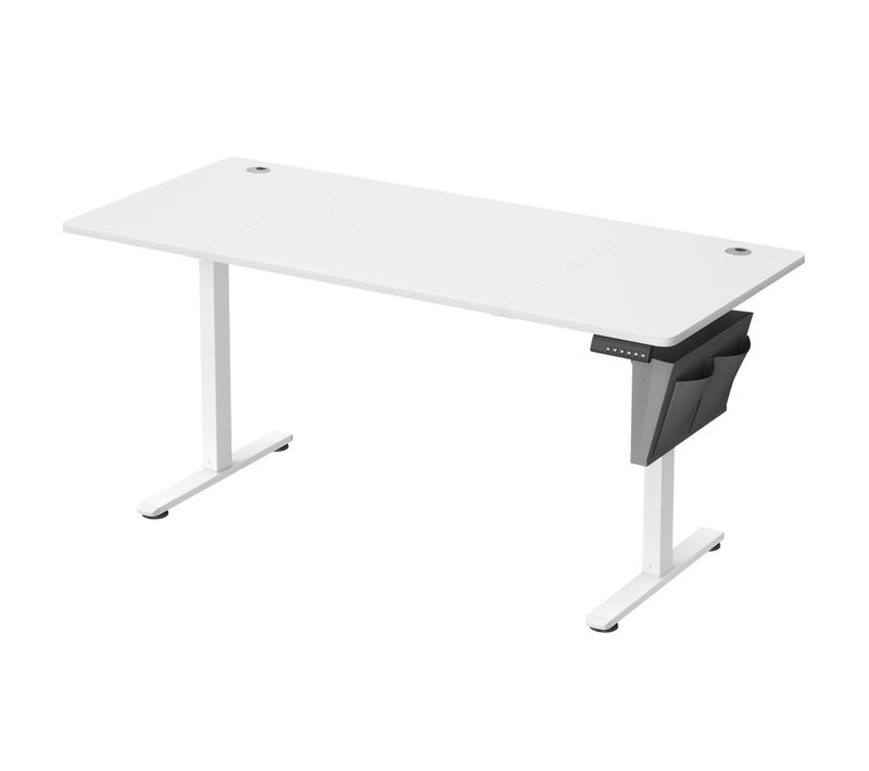 Bureau Électrique Assis-debout, Bureau Réglable En Hauteur, 70 X 160 X (72-120) Cm, Blanc Nuage