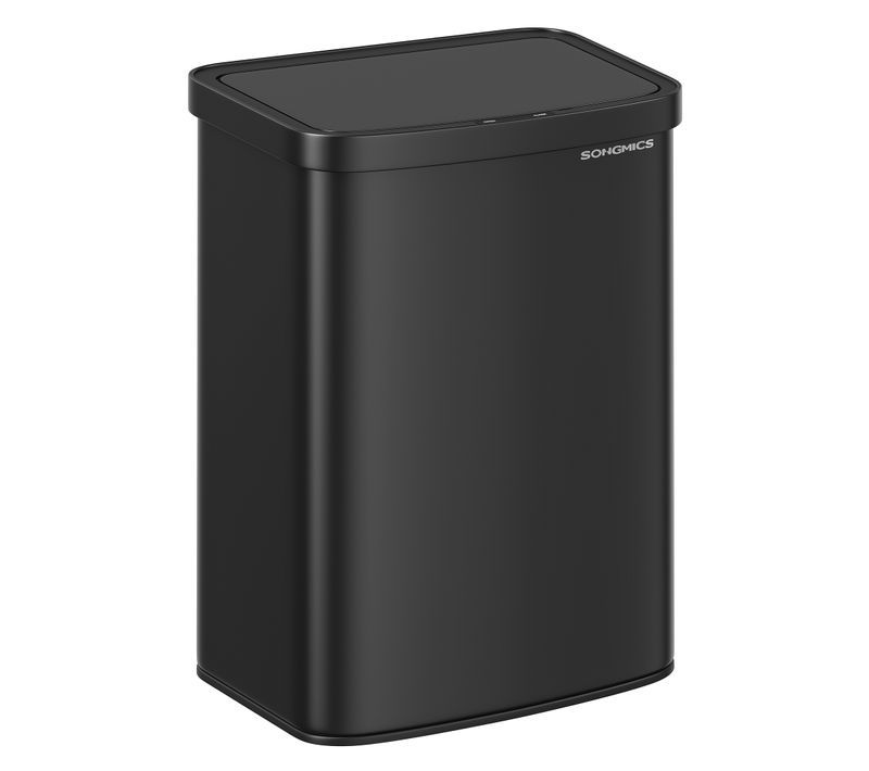 Poubelle De Cuisine Automatique 50 L, En Acier, Filtres à Charbon, Fermeture En Douceur, Noir