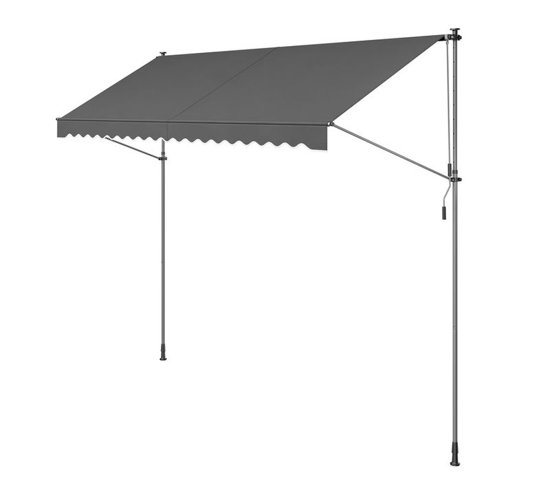 Store Banne Rétractable, Manuel, Réglable En Hauteur, Avec Manivelle, 400 X 120 Cm, Gris Anthracite