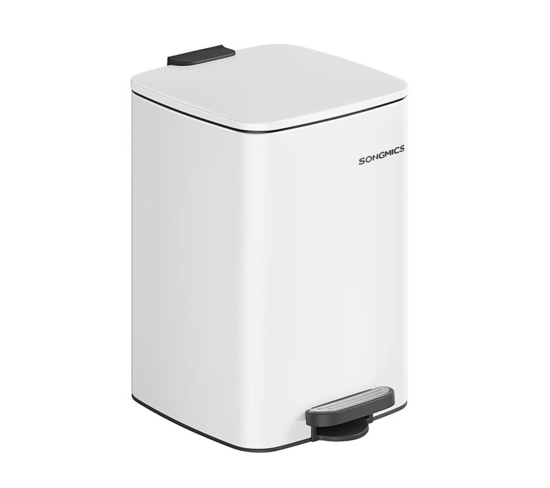 Poubelle De Cuisine, Poubelle 20 L, Poubelle à Pédale En Acier, Avec Seau Intérieur, Blanc Nuage