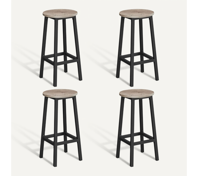 Tabouret De Bar, Lot De 4, Chaise De Cuisine, Pour Cuisine, Salon, Salle à Manger, Grège