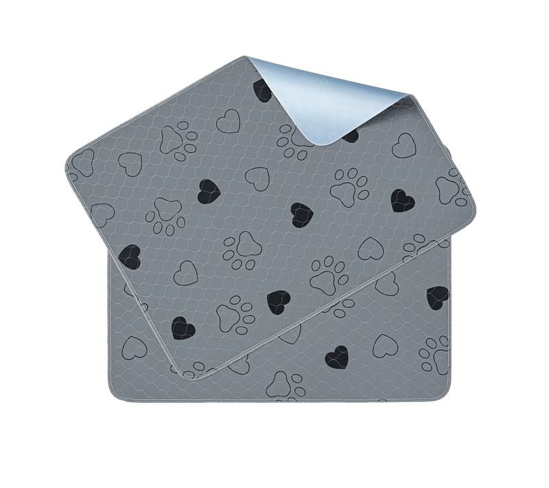 Tapis éducateur Pour Chien Lavable Réutilisable, Lot De 2, 122 X 91 Cm, Taille L, Gris