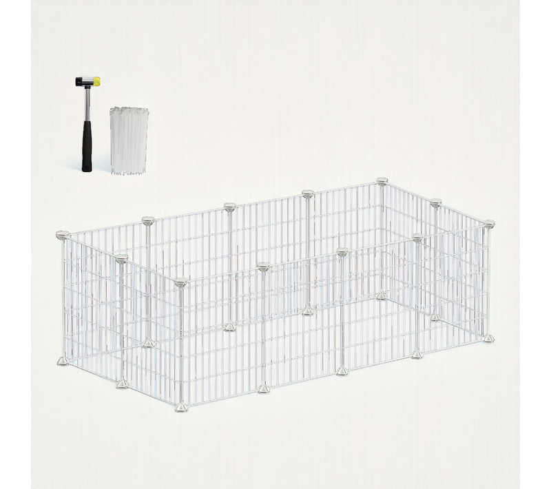 Cage Pour Animaux De Companier, Enclos Métallique, Clôture Pour Hamsters, Petits Animaux, Blanc