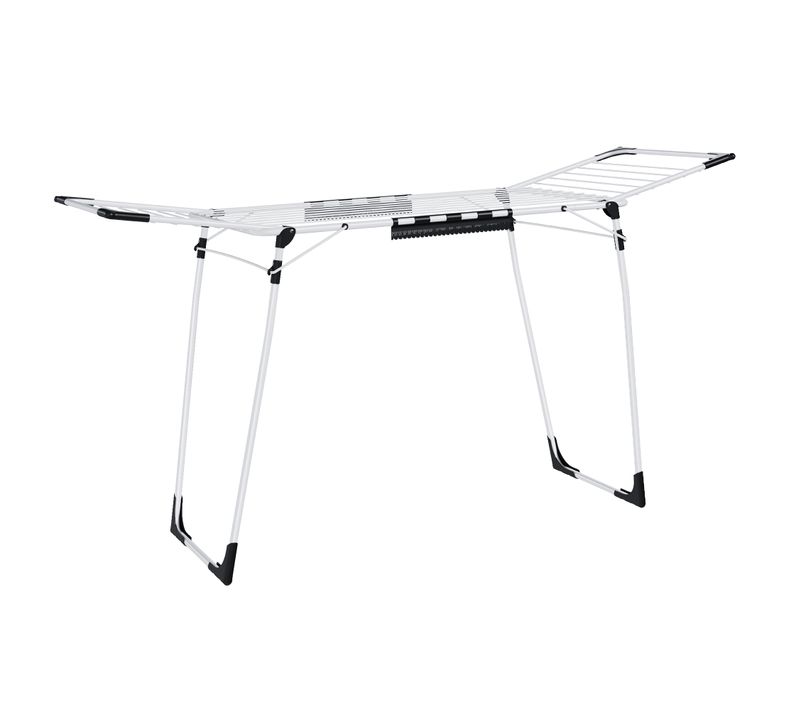 Étendoir à Linge, 62 X 173 X 96,5 Cm, Avec Pinces à Chaussettes, Structure En Métal, Blanc