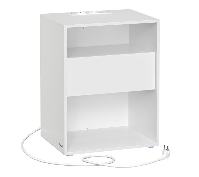 Table De Chevet, Assemblage Ultra-rapide Sans Outils Toolless, Blanc Mat