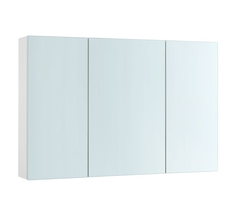 Armoire Murale Salle De Bain, Placard Avec Miroir, Meuble De Rangement 3 Portes, Blanc