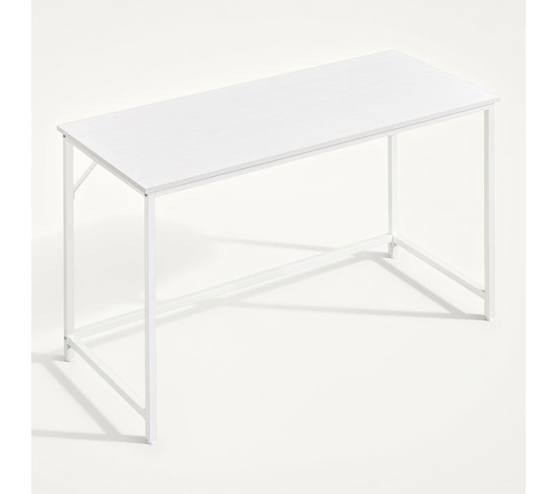 Bureau, Poste De Travail, 60 X 120 X 76 Cm, Style Moderne, Cadre En Métal, Blanc érable