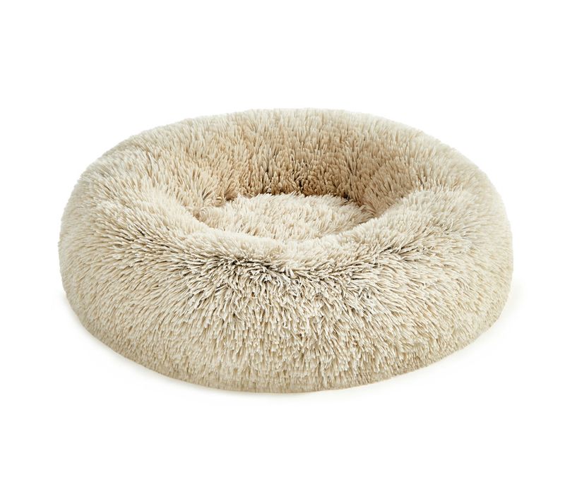 Panier Pour Chien, Lit Ronde En Forme De Beignet, Ø60 Cm, Kaki Ombré