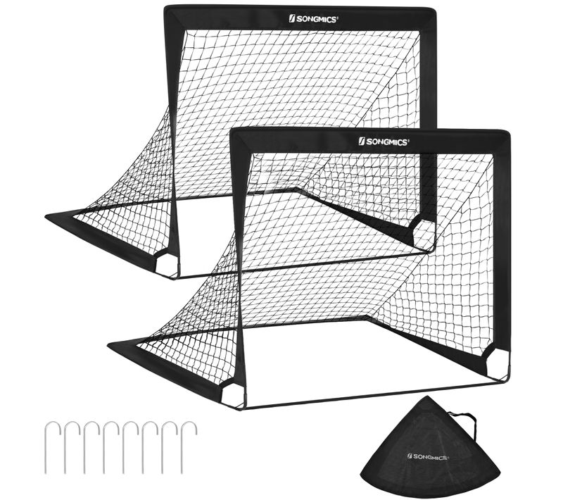 Lot De 2, Cage De Football Pour Enfants, Pliable, Cadre En Fibre De Verre, Tissu Oxford Et Polyester