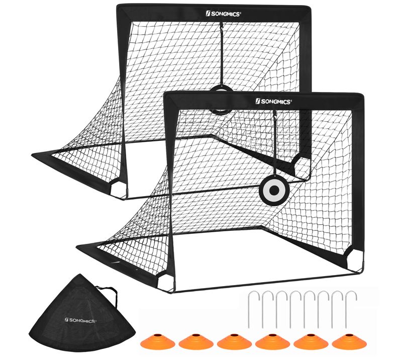 Cage De Football Pour Enfant, Lot De 2, Portable Et Pliable, Tubes En Fibre De Verre